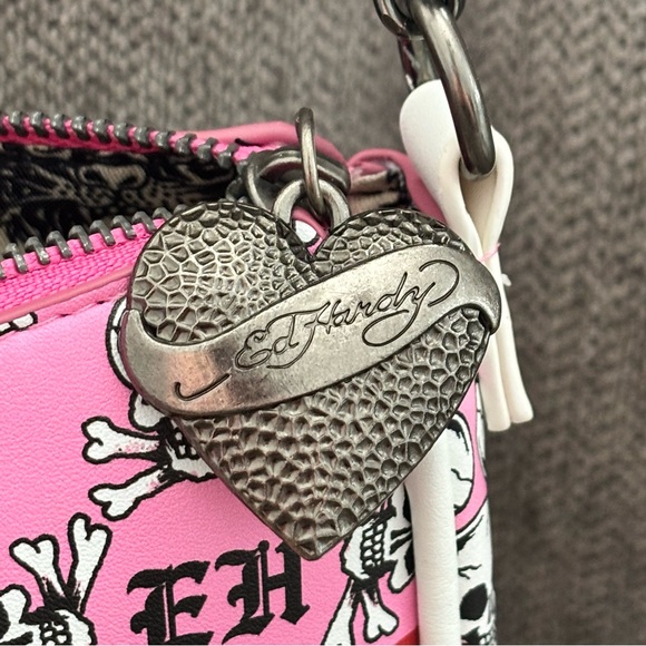 Ed Hardy Pink Skull Shoulder Bag • Y2K Tattoo Style • NWT - Picture 12 of 13